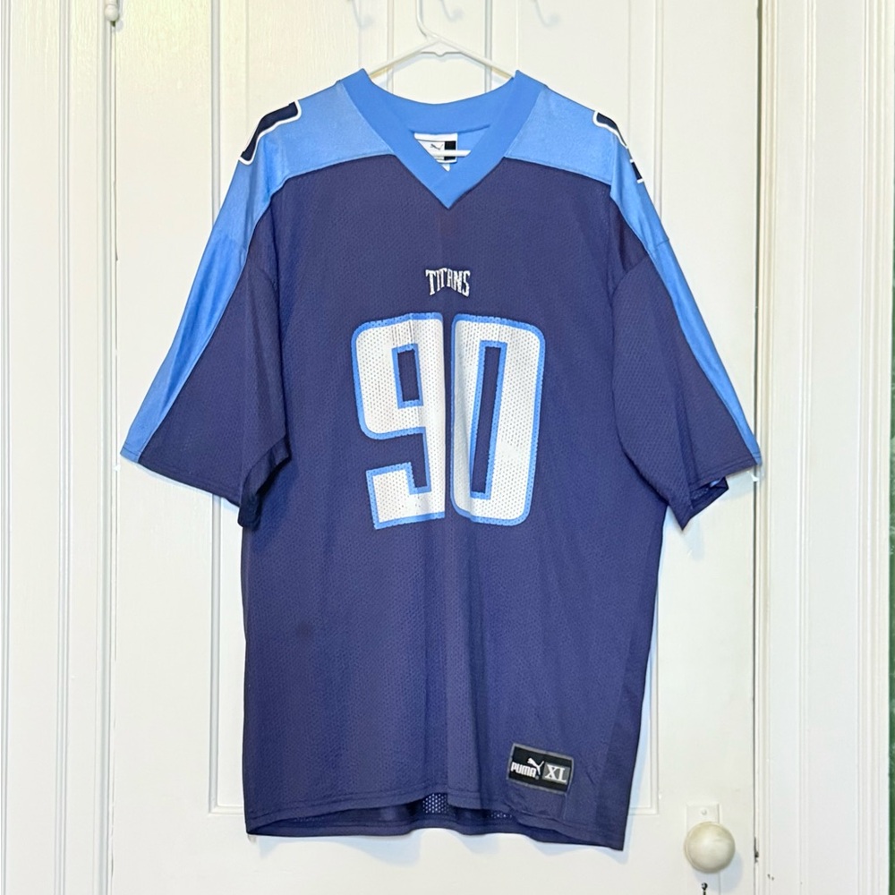 Vintage Puma Javon Kearse #90 Rookie Year Tennessee Titans Home Jersey XL